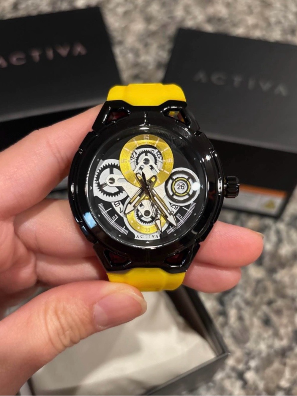 Activa X Invicta Men's
Skeleton Dial Watch - 44mm,
Yellow NWT